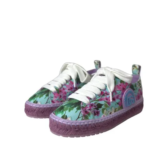Dolce & Gabbana Multicolor Canvas Floral Espadrilles Sneakers Shoes - Picture 3 of 9